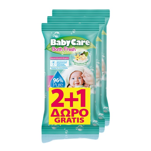 BabyCare Βath Fresh Pure Water Μωρομάντηλα 12τμχ 2+1 Δώρο