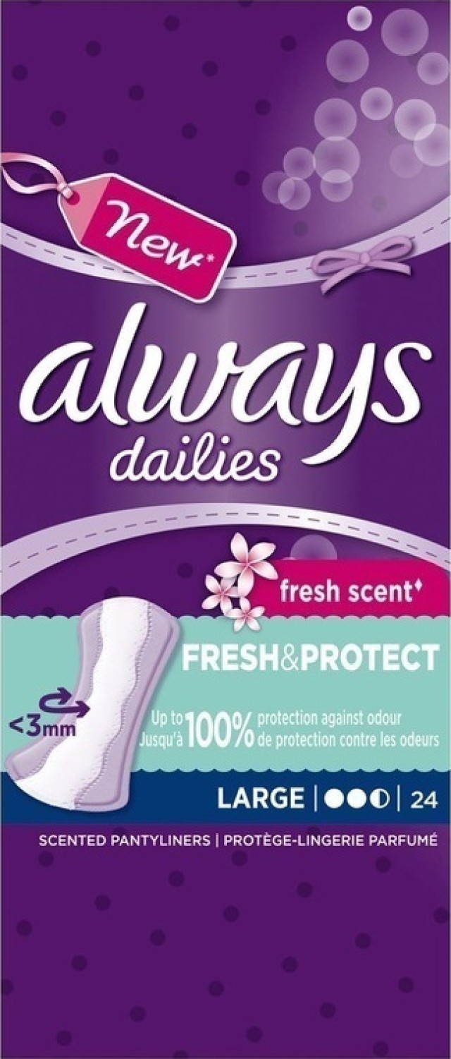 Always Dailies Fresh Scent Fresh & Protect Large 24τμχ