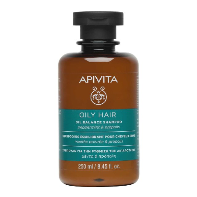 Apivita Oily Hair Oil Control Shampoo With Mint & Propolis 250ml
