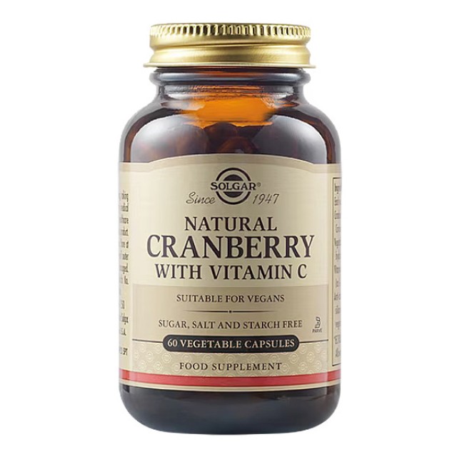 Solgar Natural Cranberry with Vitamin C 60 φυτοκάψουλες