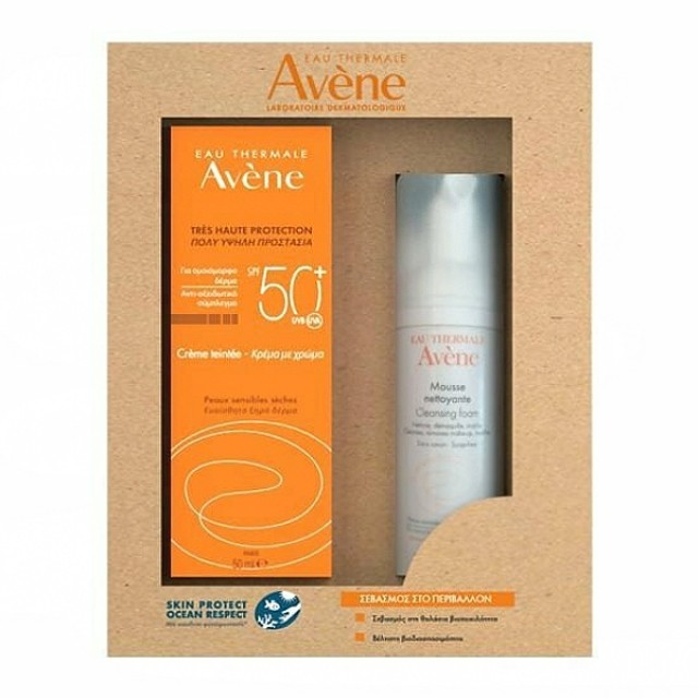 Avene Promo Avene Soins Solaires Creme Teintee SPF50+ 50ml & ΔΩΡΟ Mousse Nettoyante 50ml