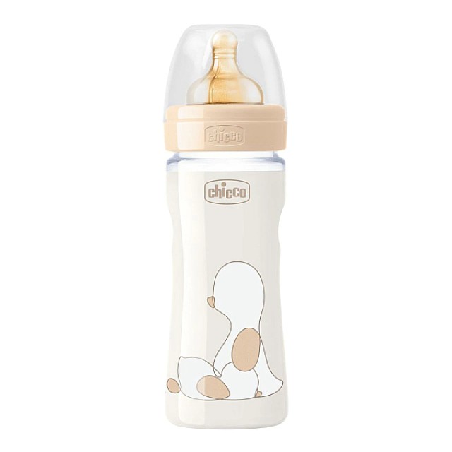 Chicco Μπιμπερό Γυάλινο Καουτσούκ Original Touch 0m+ 240ml