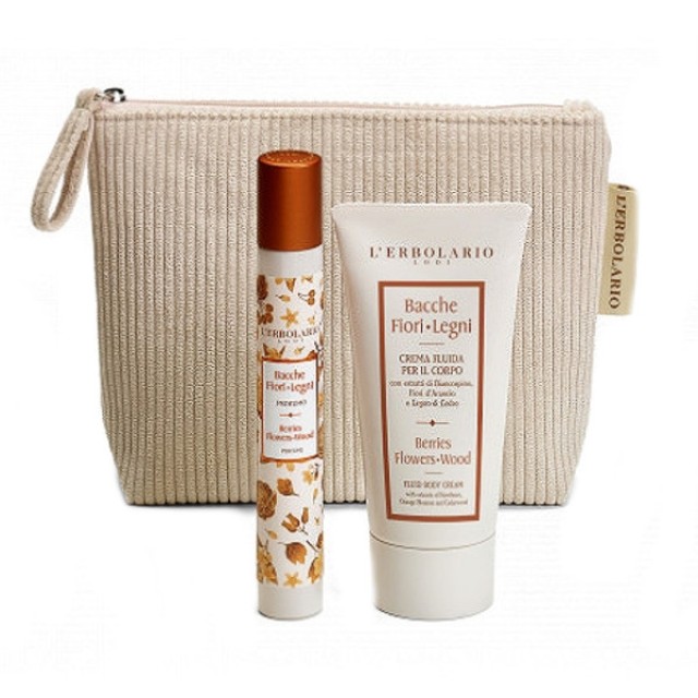 L'Erbolario Bacche Fiori Legni Perfume 15ml & Fluid Body Cream 75ml