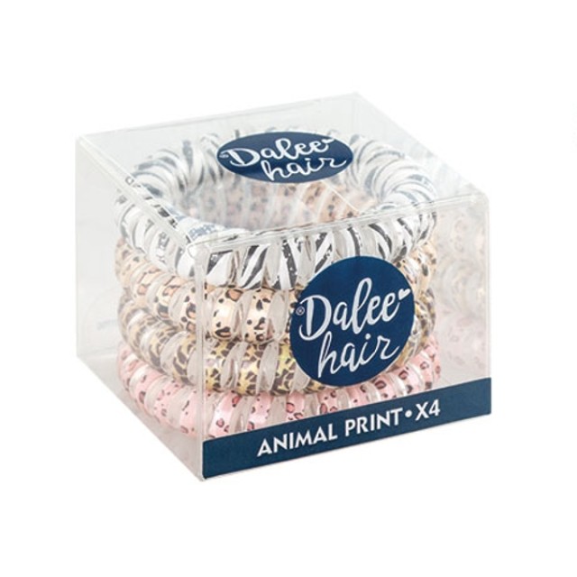 Dalee Hair Ties Spirals Animal Print 4pcs