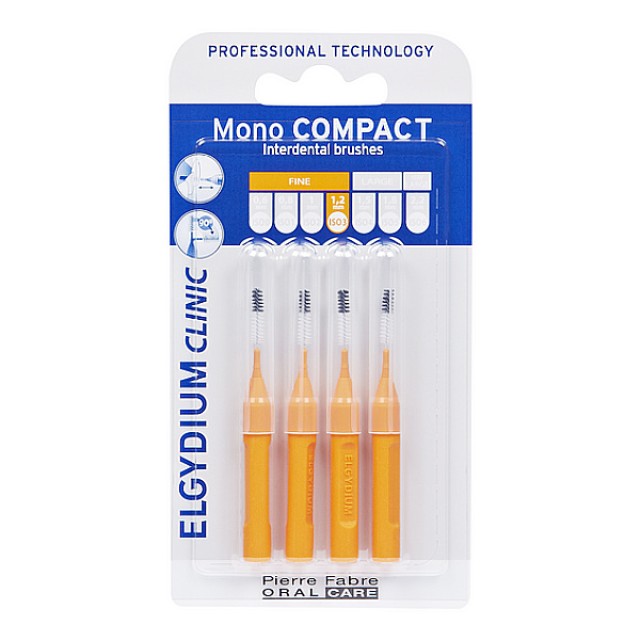 Elgydium Mono Compact Interdental Brushes 0.6 Orange 4 pieces