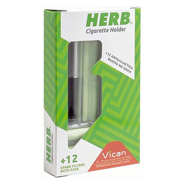Herb Cigarette Holder Pipe with 12 Filters and Case