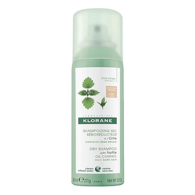 Klorane Ortie Dry Shampoo for Oily Brown/Black Hair with Nettle 50ml