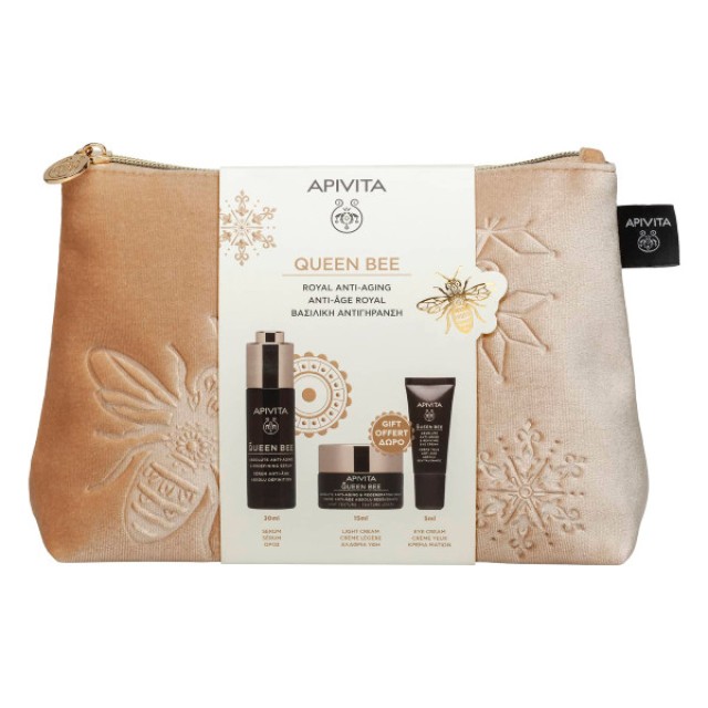 Apivita Queen Bee Serum 30ml & Cream Light Texture 15ml & Eye Cream 5ml