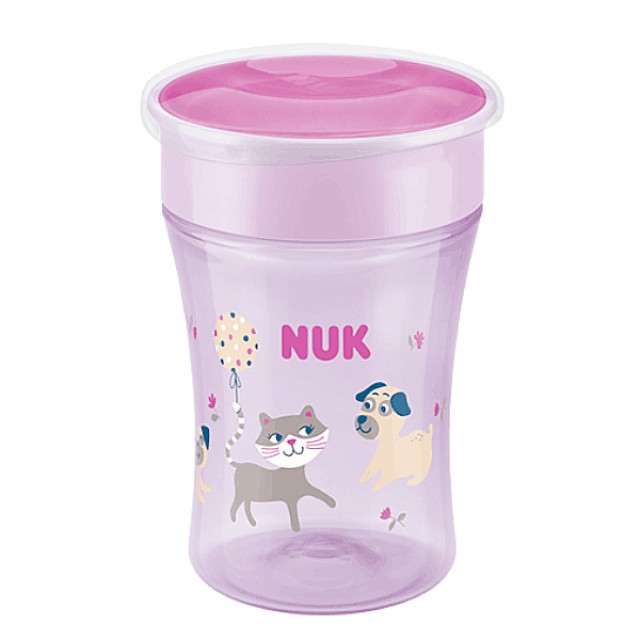 Nuk Magic Cup με Χείλος και Καπάκι Γατούλα-Σκυλάκι 8m+ 230ml