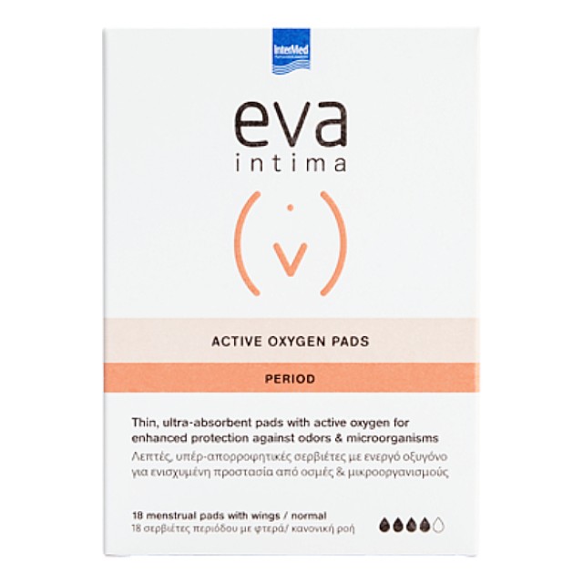 Intermed Eva Intima Active Oxygen Pads Period 18 period pads with wings
