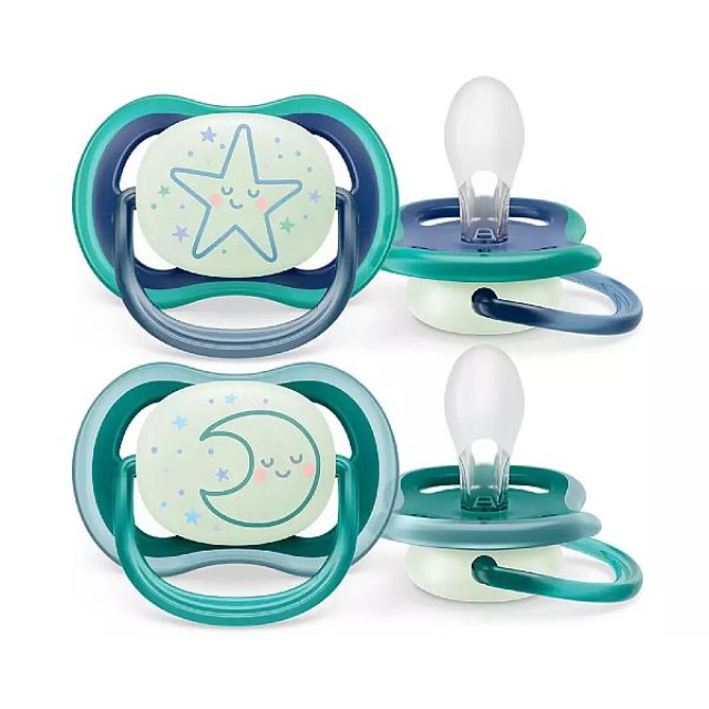 Philips Avent Ultra Air Night Time Orthodontic Pacifier Green 6-18m 2 pieces