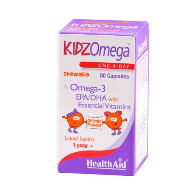 Health Aid Kidz Omega 3 + Vitamins 60 chewable capsules