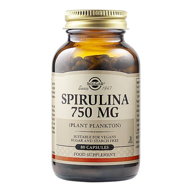 Solgar Spirulina 750mg 80 φυτοκάψουλες