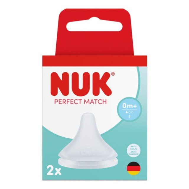 Nuk Perfect Match Silicone Nipple 0m+ Small 2 τεμάχια
