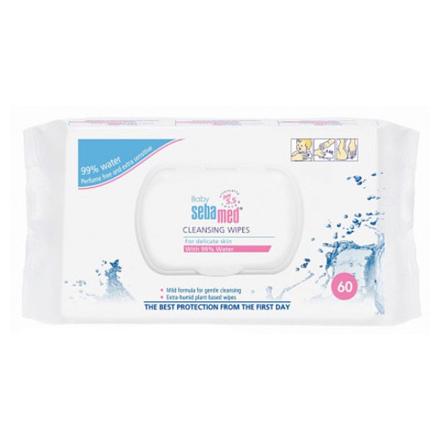 Sebamed Baby Cleansing Wipes with 99% Water 60 τεμάχια