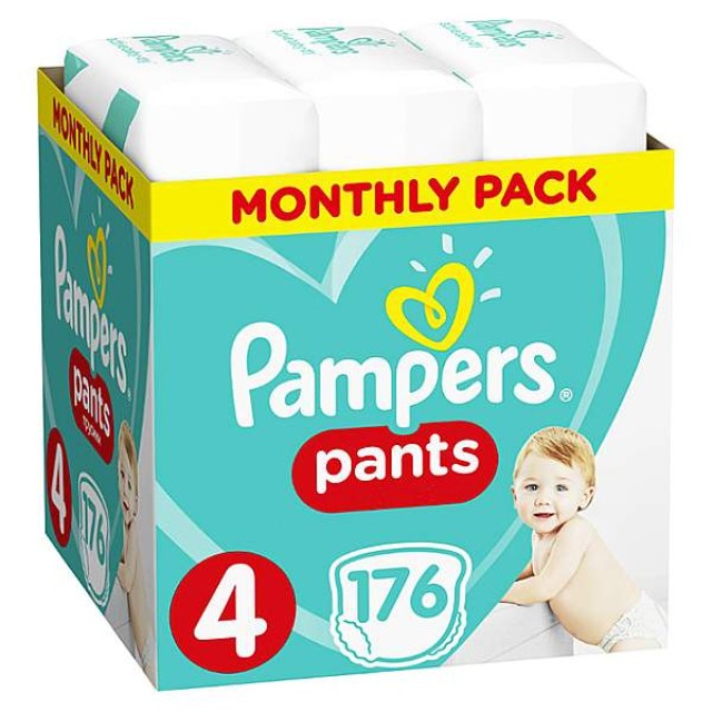 Pampers Monthly Pack Pants No. 4 (9-15 Kg) 176 τεμάχια