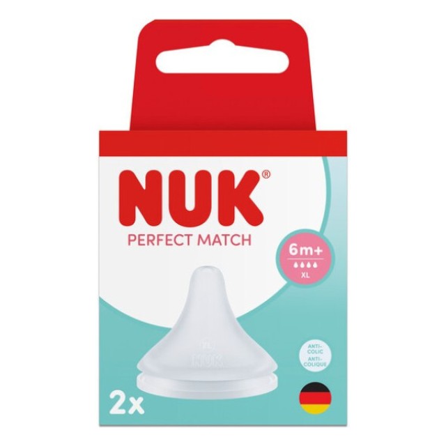 Nuk Perfect Match Silicone Nipple 6m+ XL 2 τεμάχια