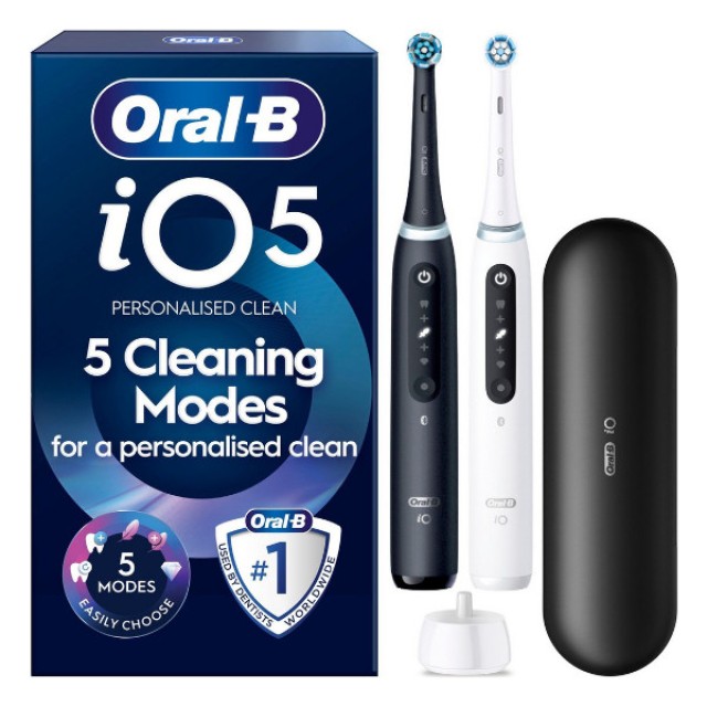 Oral-B iO Series 5 Duo Pack Black & White 2 ηλεκτρικές οδοντόβουρτσες