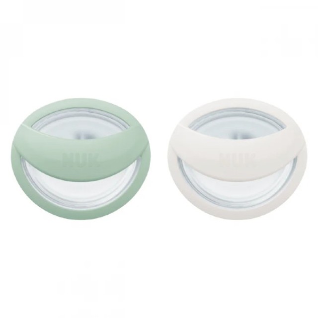 Nuk Mommy Feel Silicone Soother 0-9m Green-White 2 τεμάχια