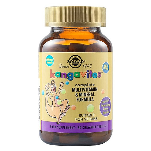 Solgar Kangavites Complete Multivitamin & Mineral Formula Bouncing Berry 60 Chewable Tablets