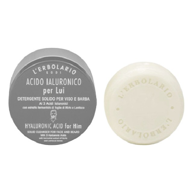 L'Erbolario Acido Ιaluronico Solid Cleanser for Face and Beard 60g