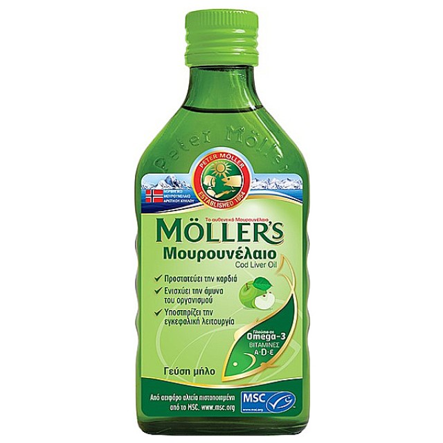 Moller's Μουρουνέλαιο γεύση Μήλο 250ml