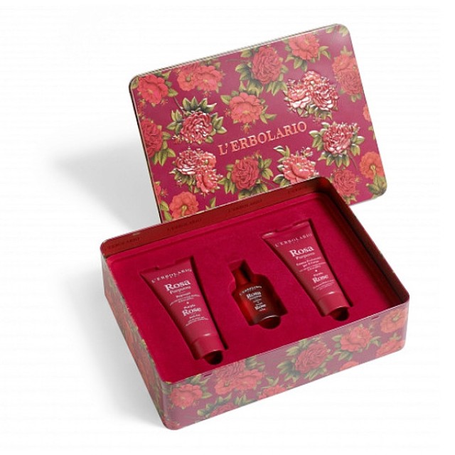 L'Erbolario Rosa Purpurea Set Trio Perfume 50ml & Shower Gel 100ml & Body Cream 100ml