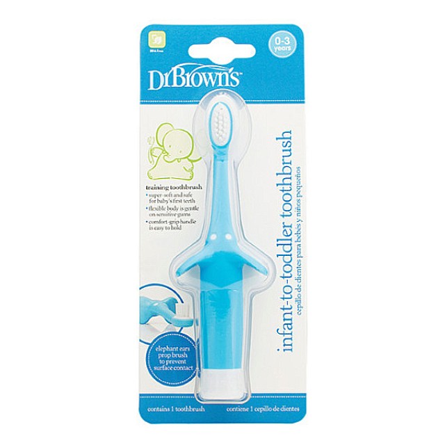 Dr. Brown's Children's Toothbrush Elephant Blue 0-3 years 1 piece