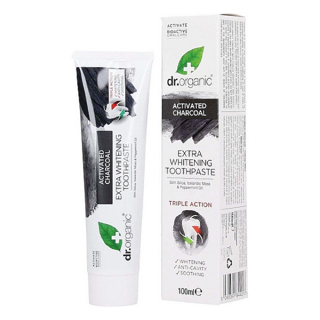 Dr. Organic Εxtra Whitening Charcoal Toothpaste 100ml