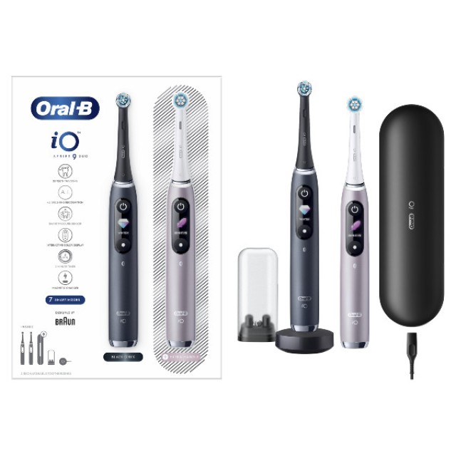 Oral-B iO Series 9 Duo Pack Black Onyx & Rose Quartz 2 ηλεκτρικές οδοντόβουρτσες