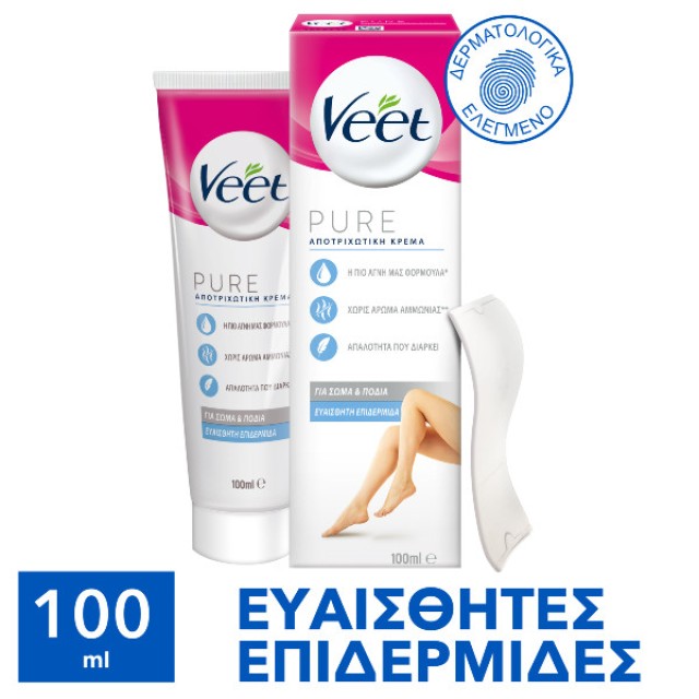 Veet Κρέμα Αποτρίχωσης για Ευαίσθητες Επιδερμίδες Pure 100ml