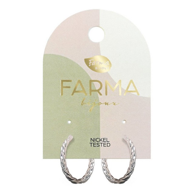 Farma Bijoux Earrings Silver Spiral Hoops 20mm