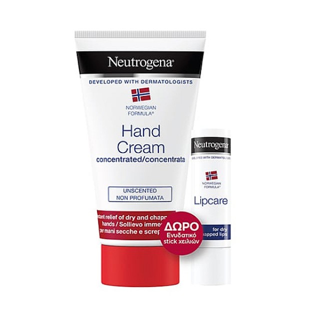 Neutrogena Hand Cream Unscented 75ml & Lipstick 4.8g