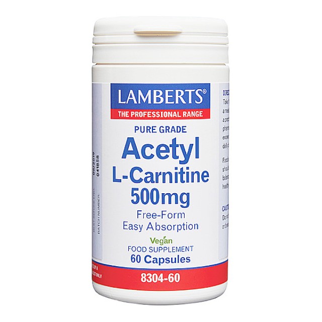 Lamberts Acetyl L-Carnitine 500mg 60 κάψουλες