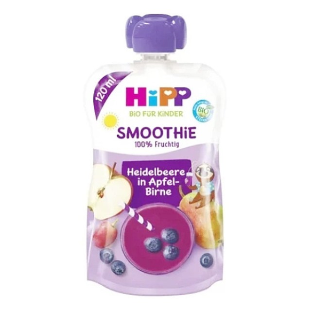 Hipp Smoothie Μύρτιλο, Μήλο και Αχλάδι 120ml