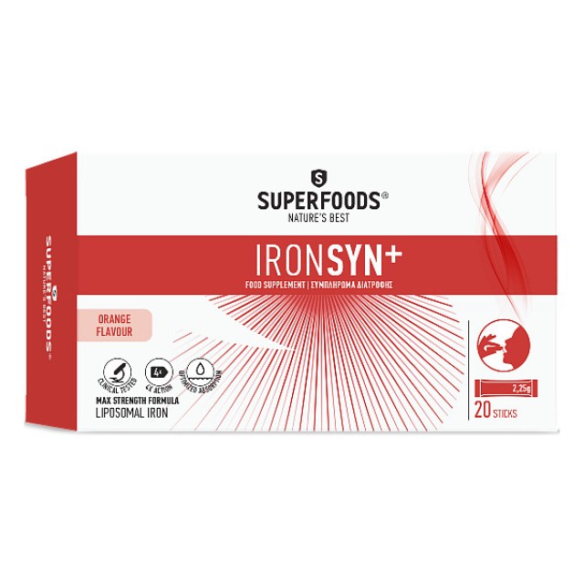 Superfoods Ironsyn+ γεύση Πορτοκάλι 20 φακελάκια