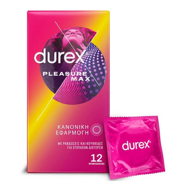 Durex Προφυλακτικά Με Κουκιδες και Ραβδώσεις Pleasuremax 12 τεμάχια