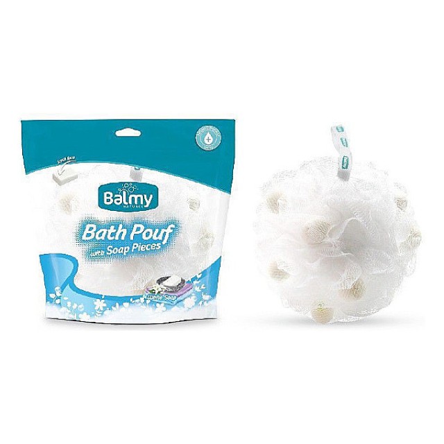 Balmy Bath Pouf με άρωμα Άσπρο Σαπούνι 1 τεμάχιο