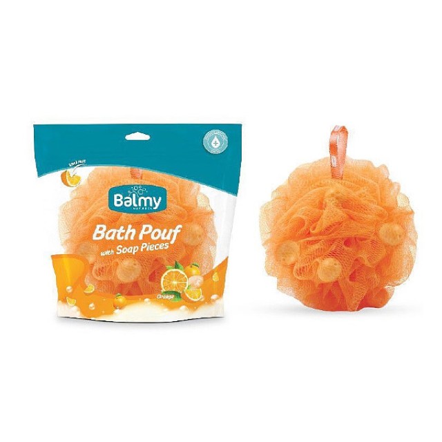Balmy Bath Pouf με άρωμα Πορτοκάλι 1 τεμάχιο