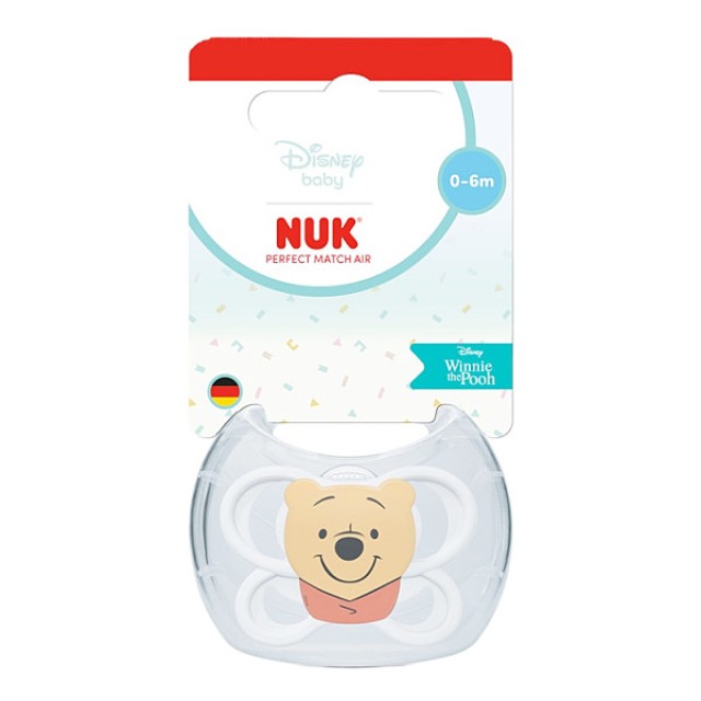 Nuk Perfect Match Air Silicone Soother 0-6m Winnie the Pooh White 1 τεμάχιο