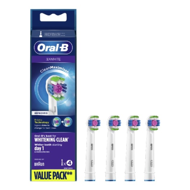 Oral-B 3D White Ανταλλακτικές Κεφαλές 4 τεμάχια