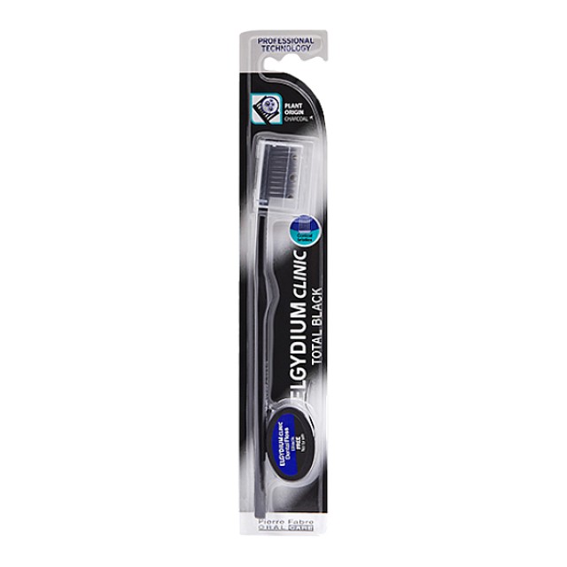 Elgydium Clinic Total Black Toothbrush Soft 1 piece & Dental Floss Black