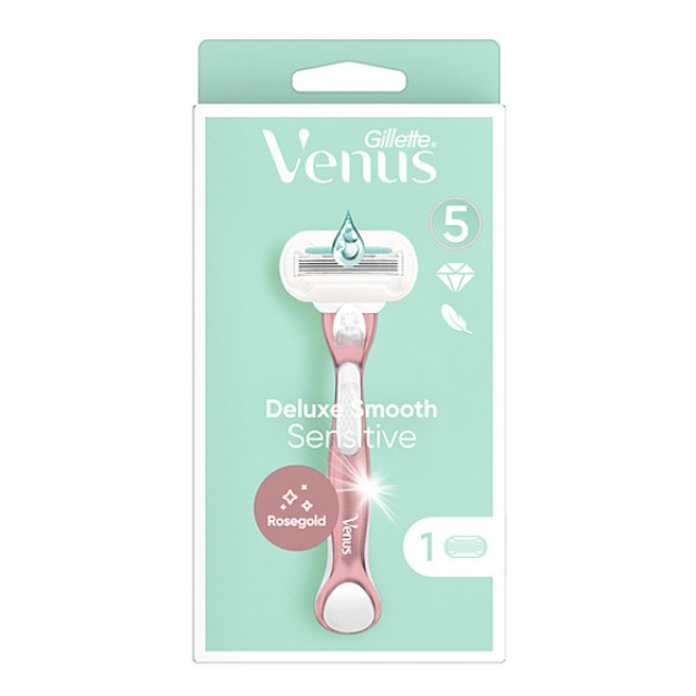 Gillette Venus Deluxe Smooth Sensitive Γυναικεία Ξυριστική Μηχανή & 1 Ανταλλακτική Κεφαλή