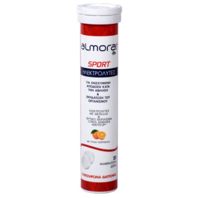 Almora Plus Sport Electrolytes Orange Flavor 20 effervescent tablets