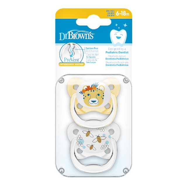 Dr. Brown's Prevent Orthodontic Soother 6-18m 2 τεμάχια