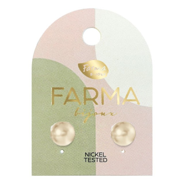 Farma Bijoux Earrings Cream Rose Pearls 8mm