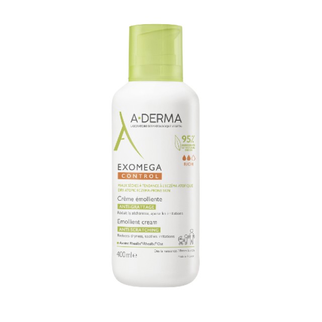 A-Derma Exomega Control Emollient Cream Against Itching 400ml