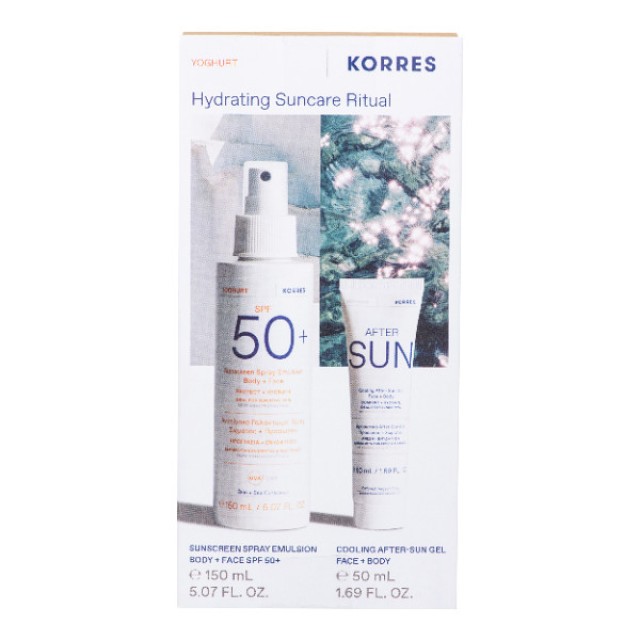 Korres Yoghurt Sunscreen Spray Emulsion Face and Body SPF50 150ml & Yoghurt Cooling After-Sun Gel 50ml