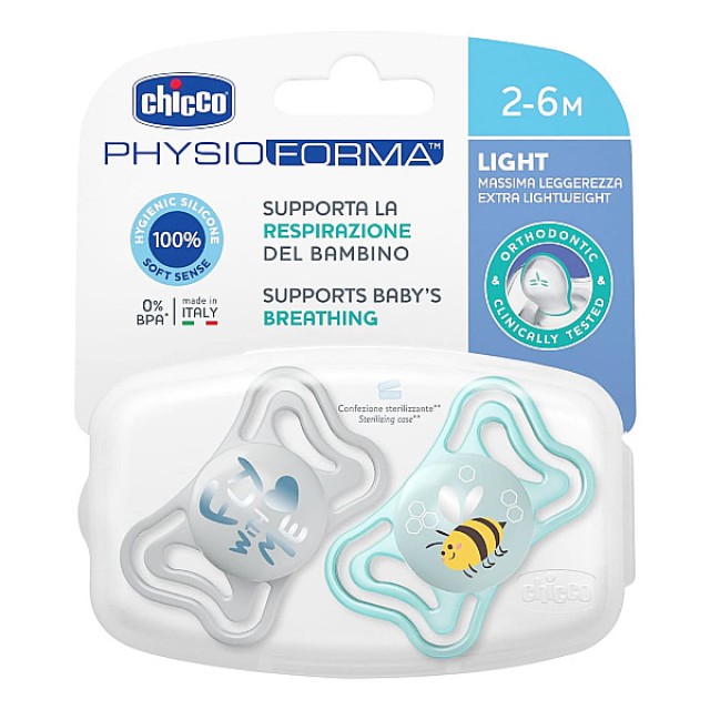 Chicco Physioforma Light Πιπίλα Σιλικόνης Σιέλ 2-6m 2 τεμάχια