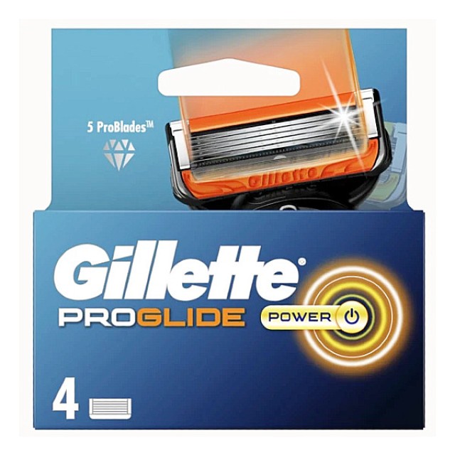 Gillette Fusion5 ProGlide Power Ανταλλακτικές Κεφαλές 4 τεμάχια